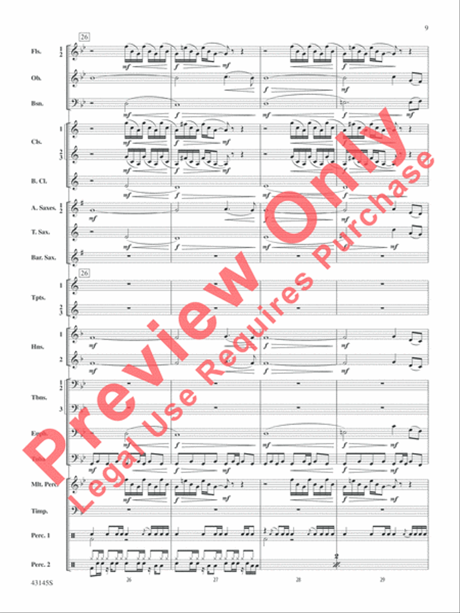 House of Cards (Theme) Concert Band scores gallery preview page 10