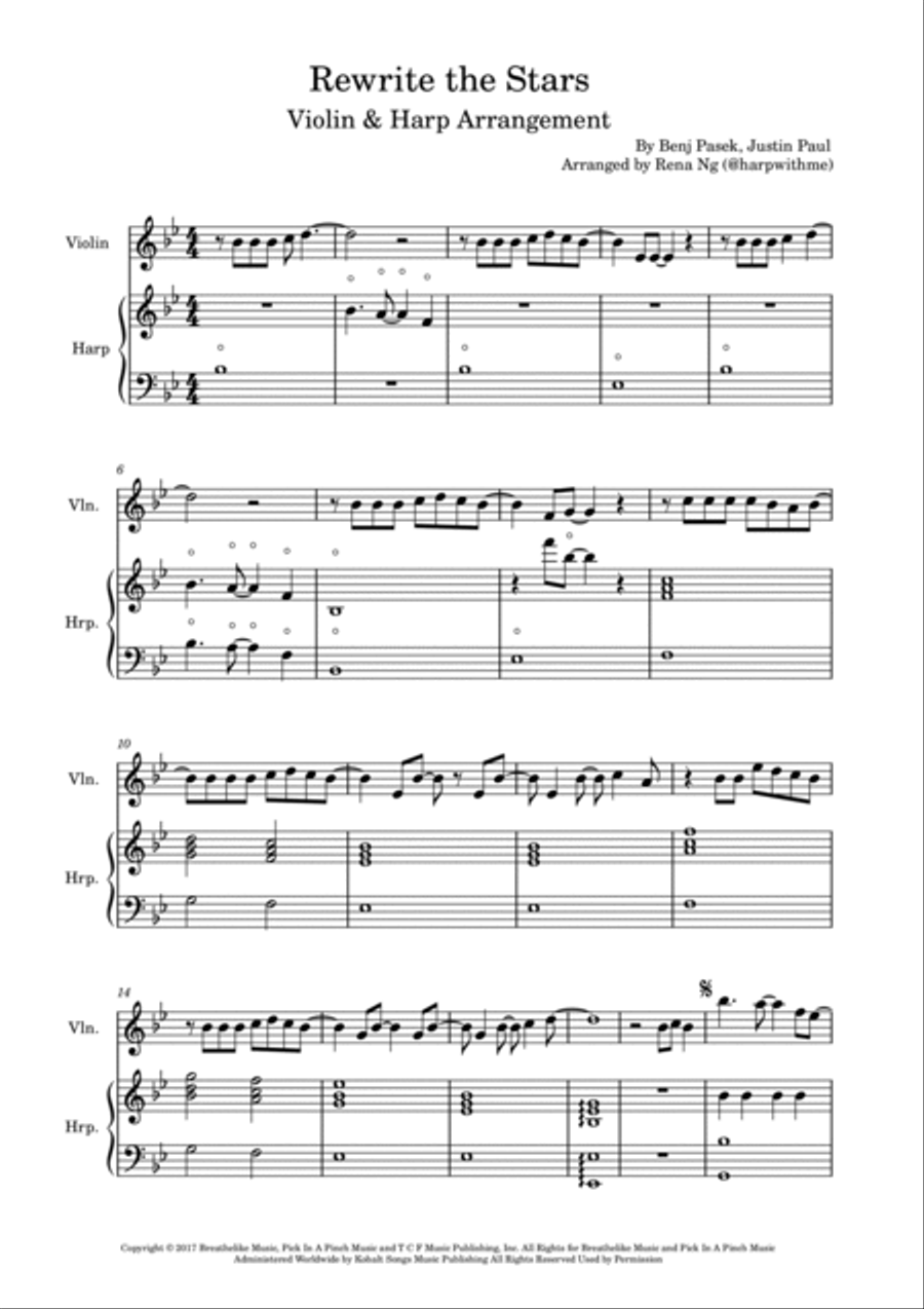 Rewrite The Stars String Duet scores gallery preview page 3