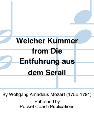 Book cover for Welcher Kummer from Die Entfuhrung aus dem Serail