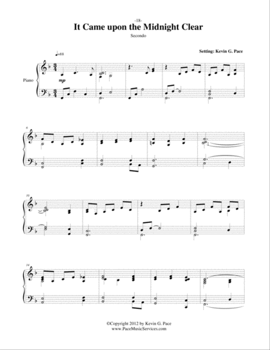 It Came Upon the Midnight Clear - easy piano duet Easy Piano scores gallery preview page 2