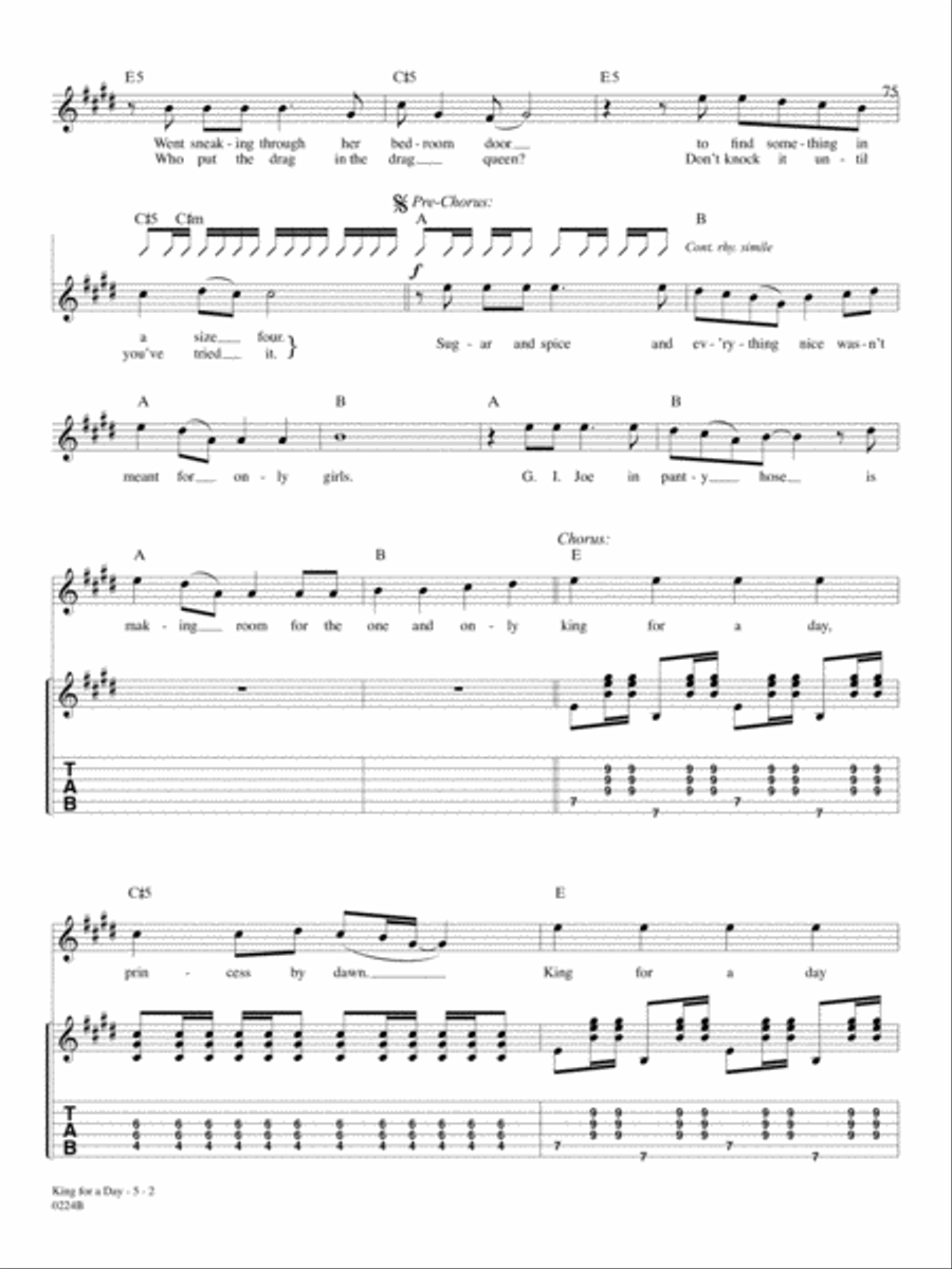 King For A Day Guitar Tablature scores gallery preview page 2