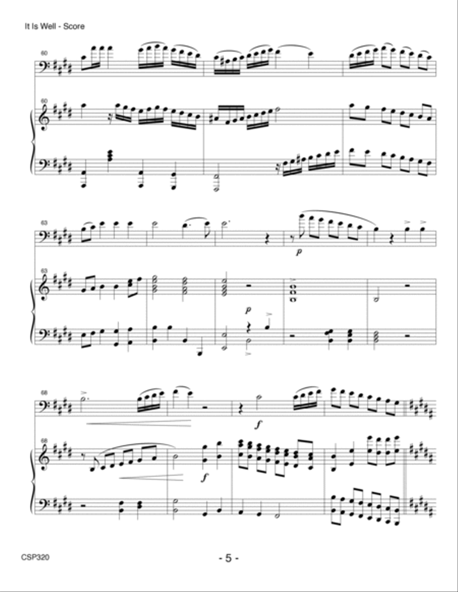 IT IS WELL WITH MY SOUL - Cello Solo with Piano Accompaniment Piano scores gallery preview page 5