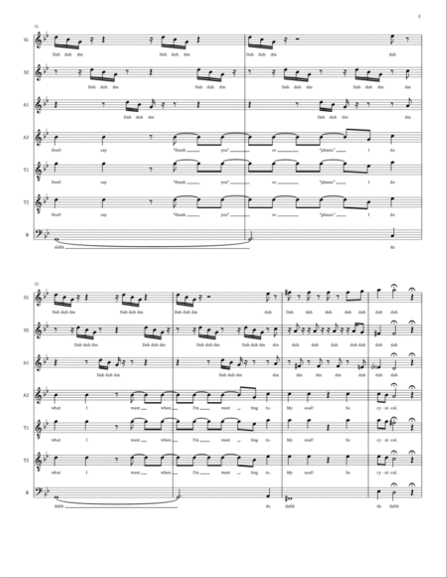 Bad Guy Bad Guy Choir scores gallery preview page 3