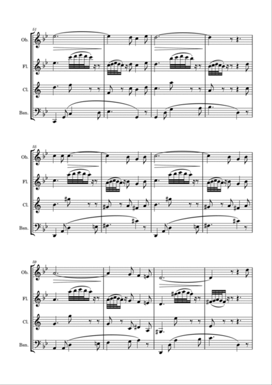 Les Pêcheurs de Perles - Romance de Nadir (Act 1) Woodwind Quartet scores gallery preview page 4