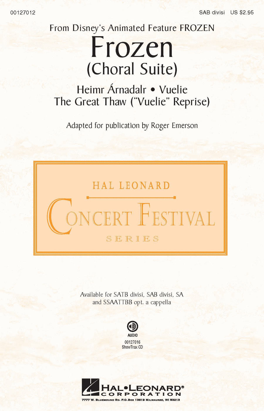 Frozen (Choral Suite) Frozen (Choral Suite) Divisi scores gallery preview page 1