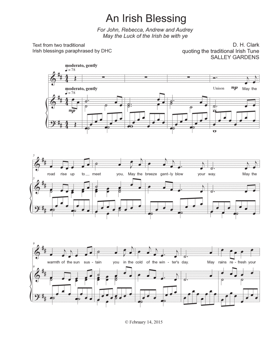 An Irish Blessing An Irish Blessing 4-Part scores gallery preview page 1