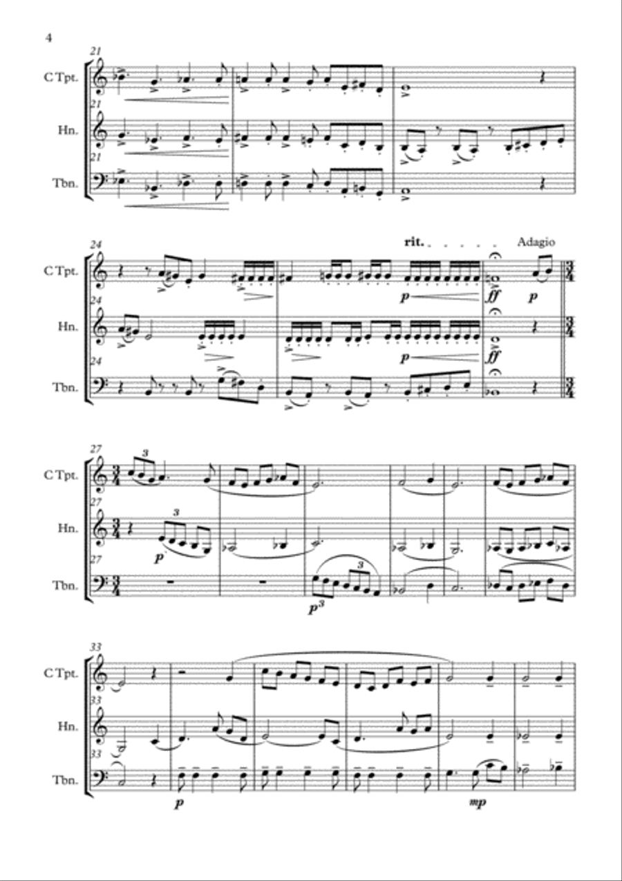 THREE PIECES FOR BRASS TRIO Brass Trio scores gallery preview page 6