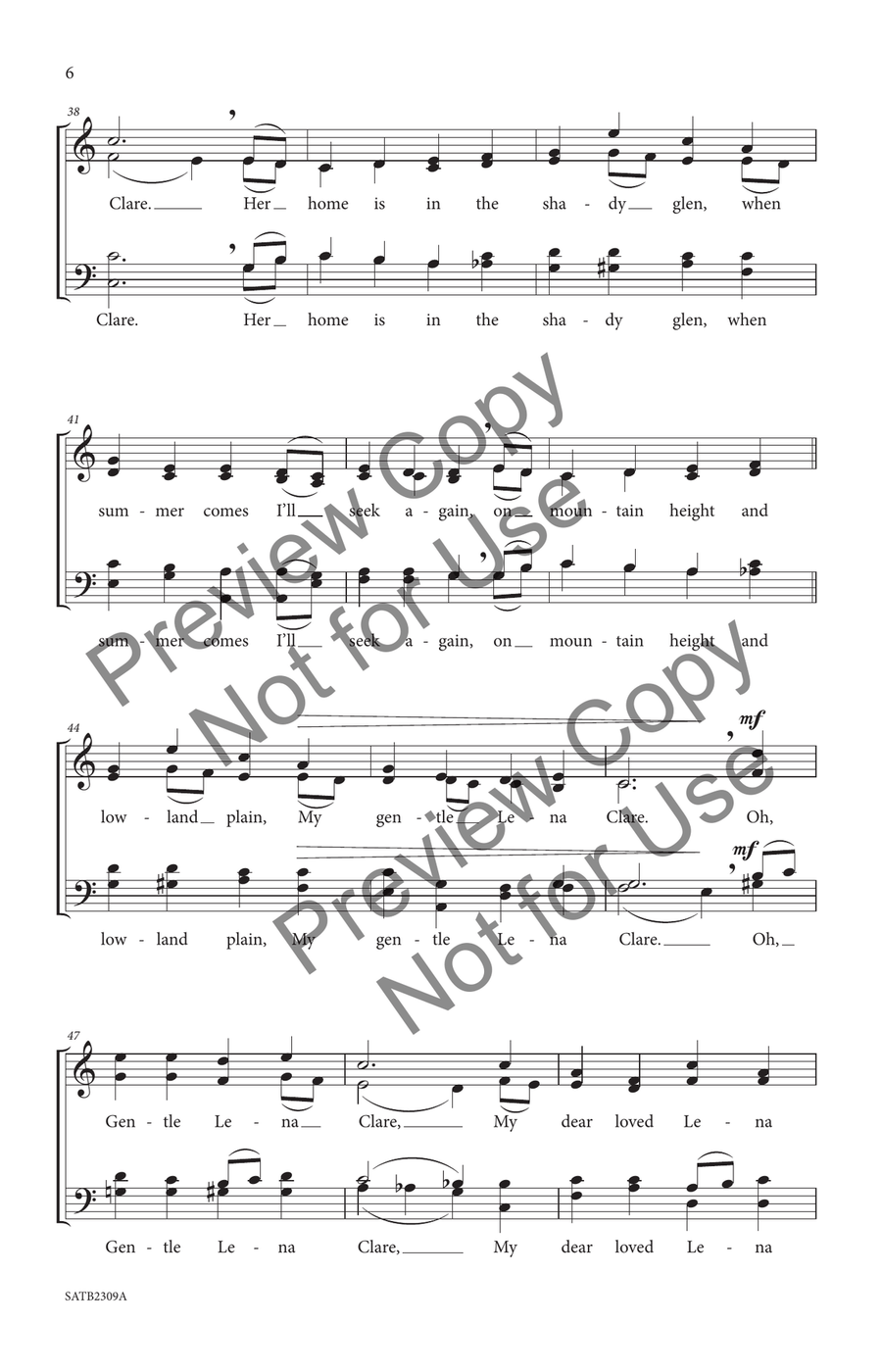 Gentle Lena Clare SATB Gentle Lena Clare SATB 4-Part scores gallery preview page 7