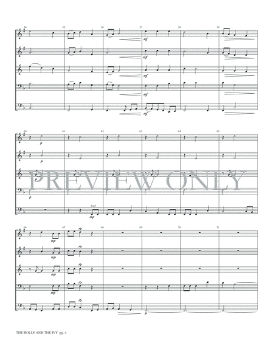 The Holly and the Ivy Brass Ensemble scores gallery preview page 6