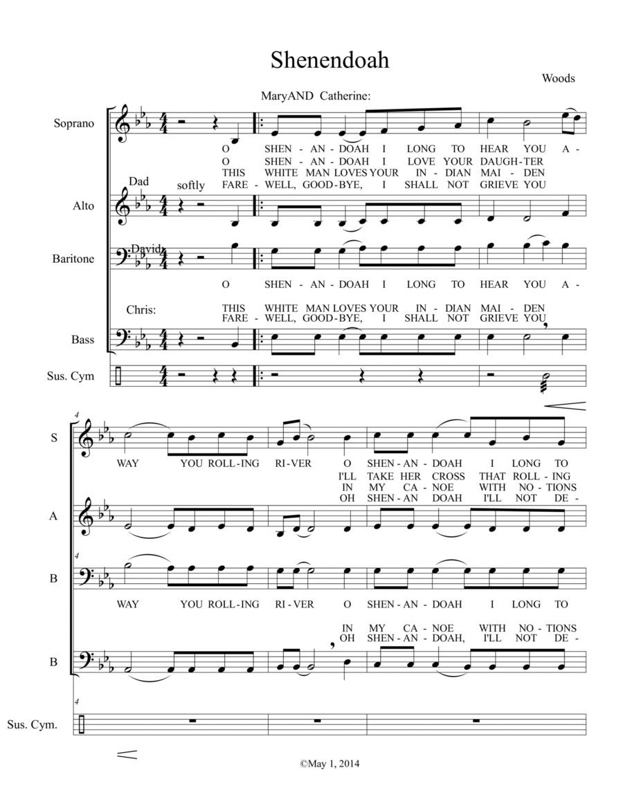 Shenandoah Shenandoah School and Community scores gallery preview page 1