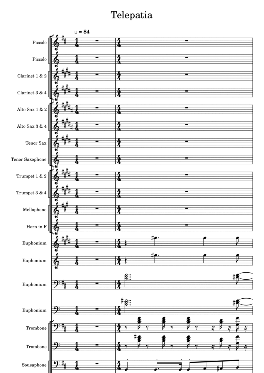 telepatía telepatía Marching Band scores gallery preview page 1