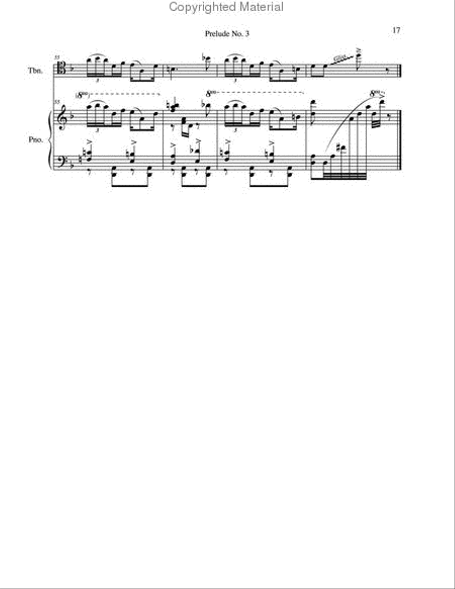 Three Preludes for Trombone & Piano Piano Accompaniment scores gallery preview page 7