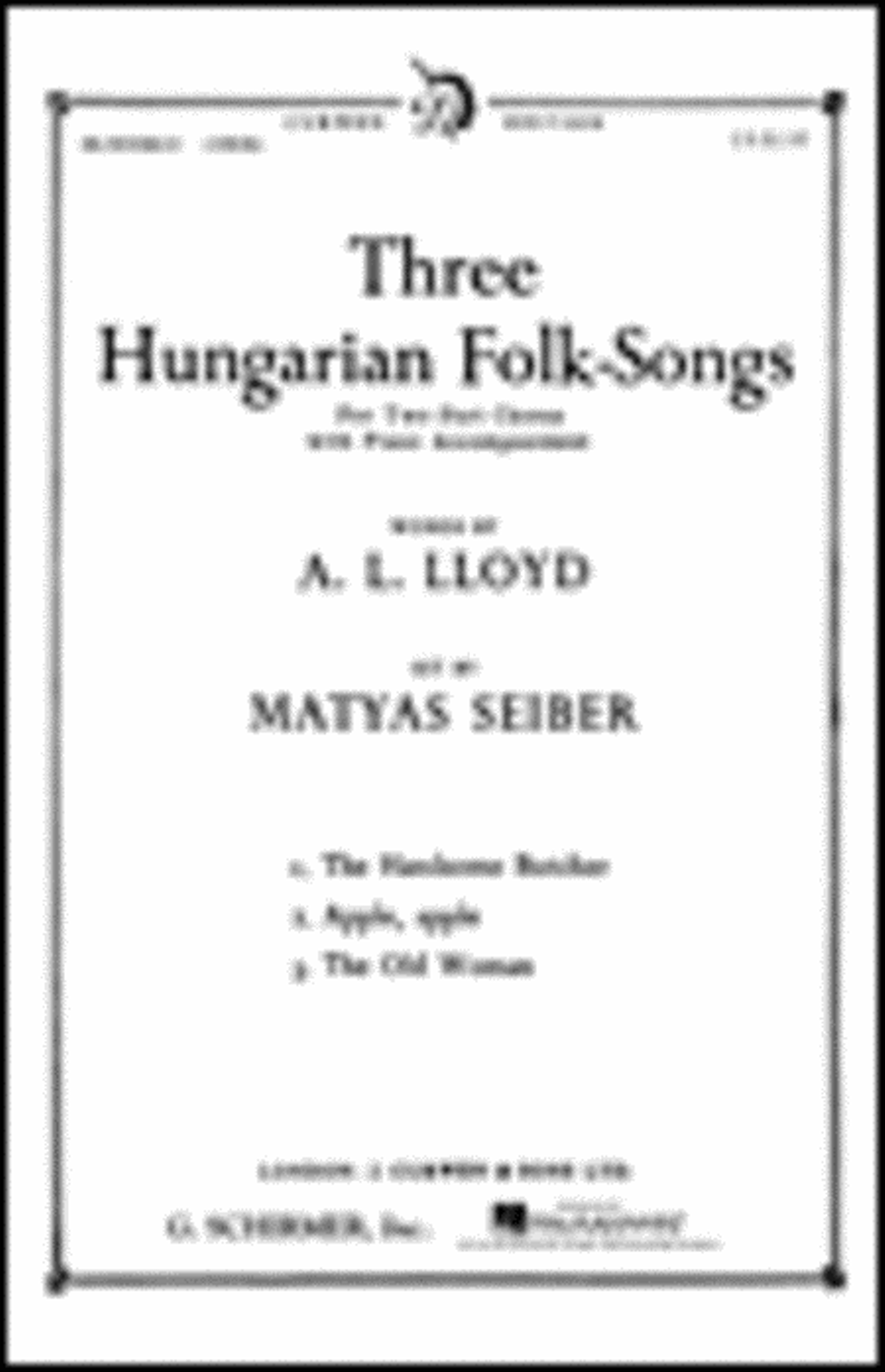 Three Hungarian Folk Songs 3 2-Part scores gallery preview page 1