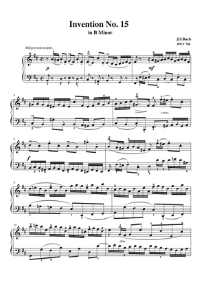 Bach Invention No. 15 in B Minor BWV 786