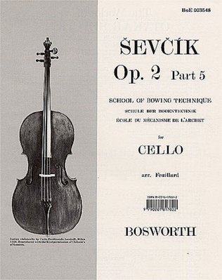 Book cover for Sevcik for Cello - Op. 2, Part 5
