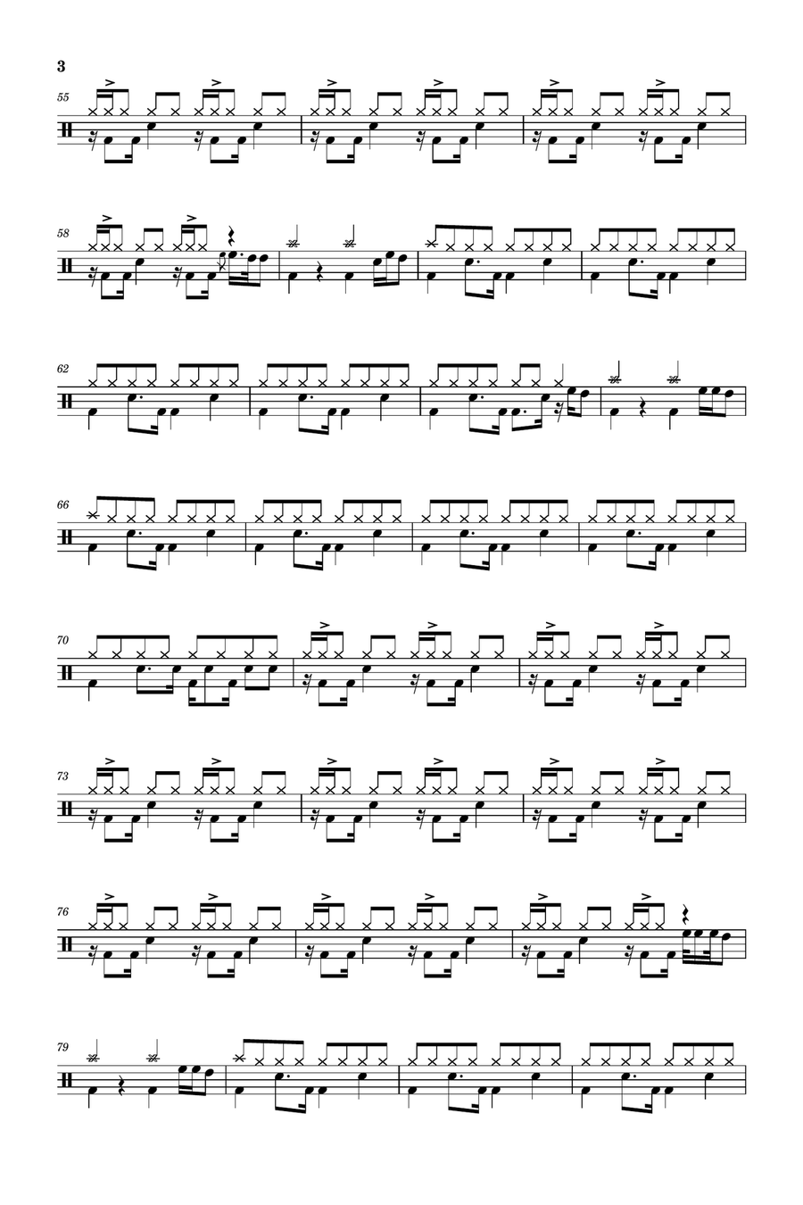 How Do You Sleep How Do You Sleep Drum Set scores gallery preview page 3