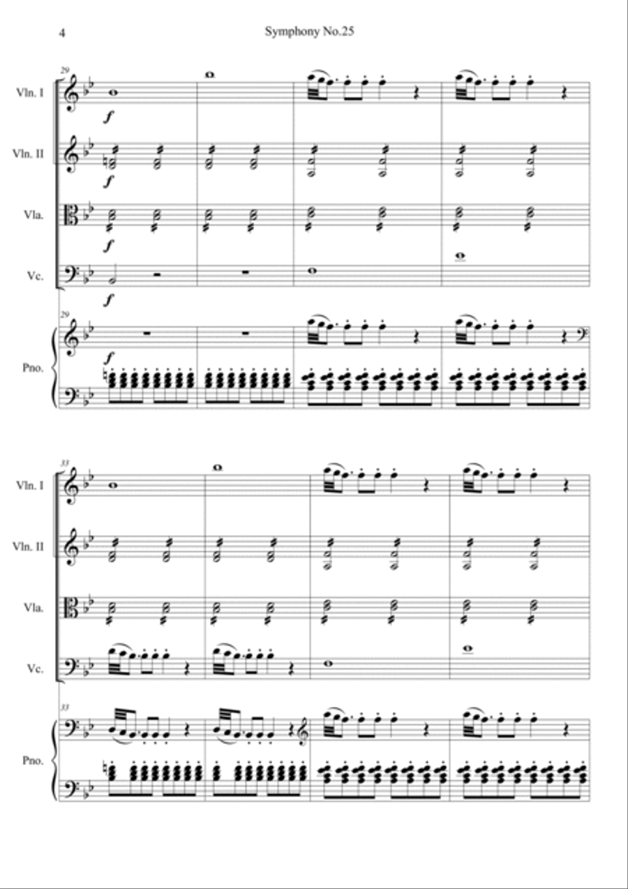 Symphony No. 25 1st Movement Orchestra scores gallery preview page 4