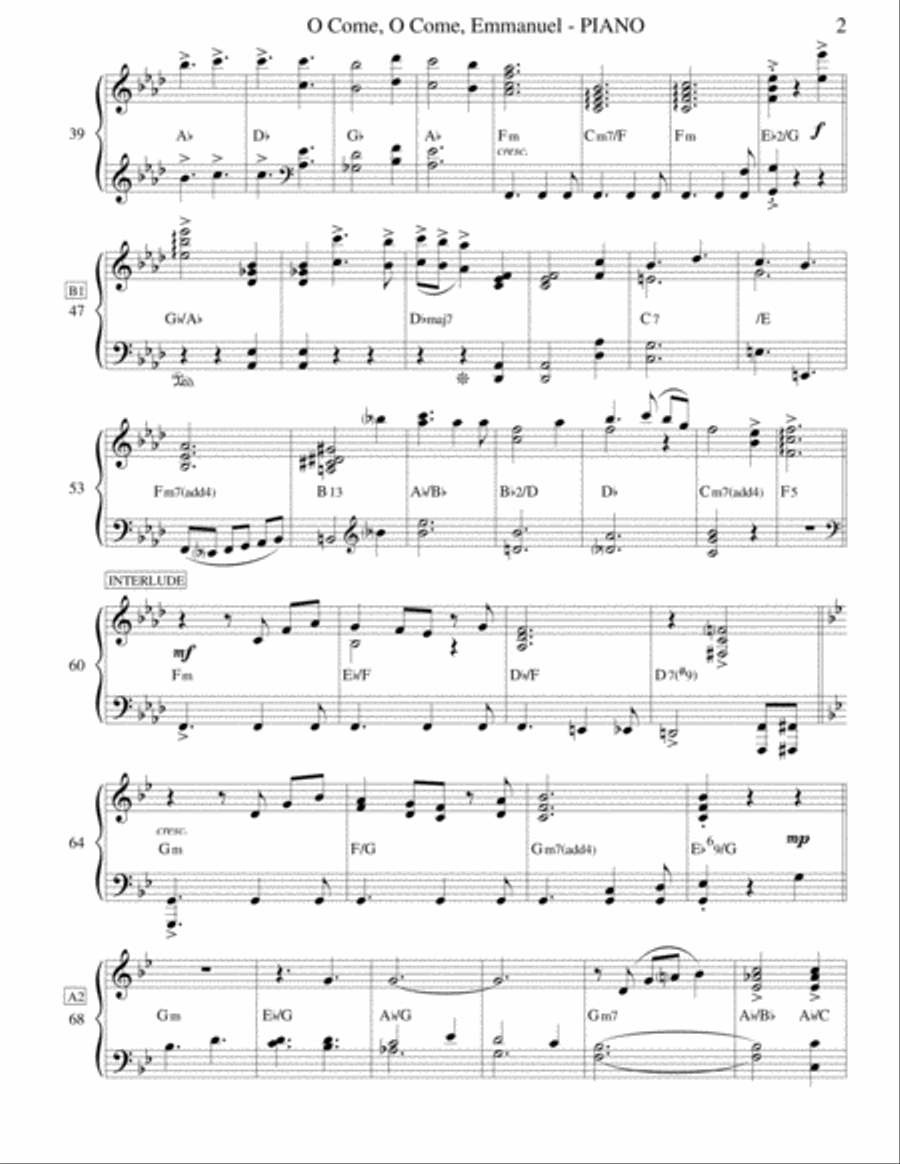 O Come, O Come, Emmanuel (Piano) Piano Solo scores gallery preview page 3