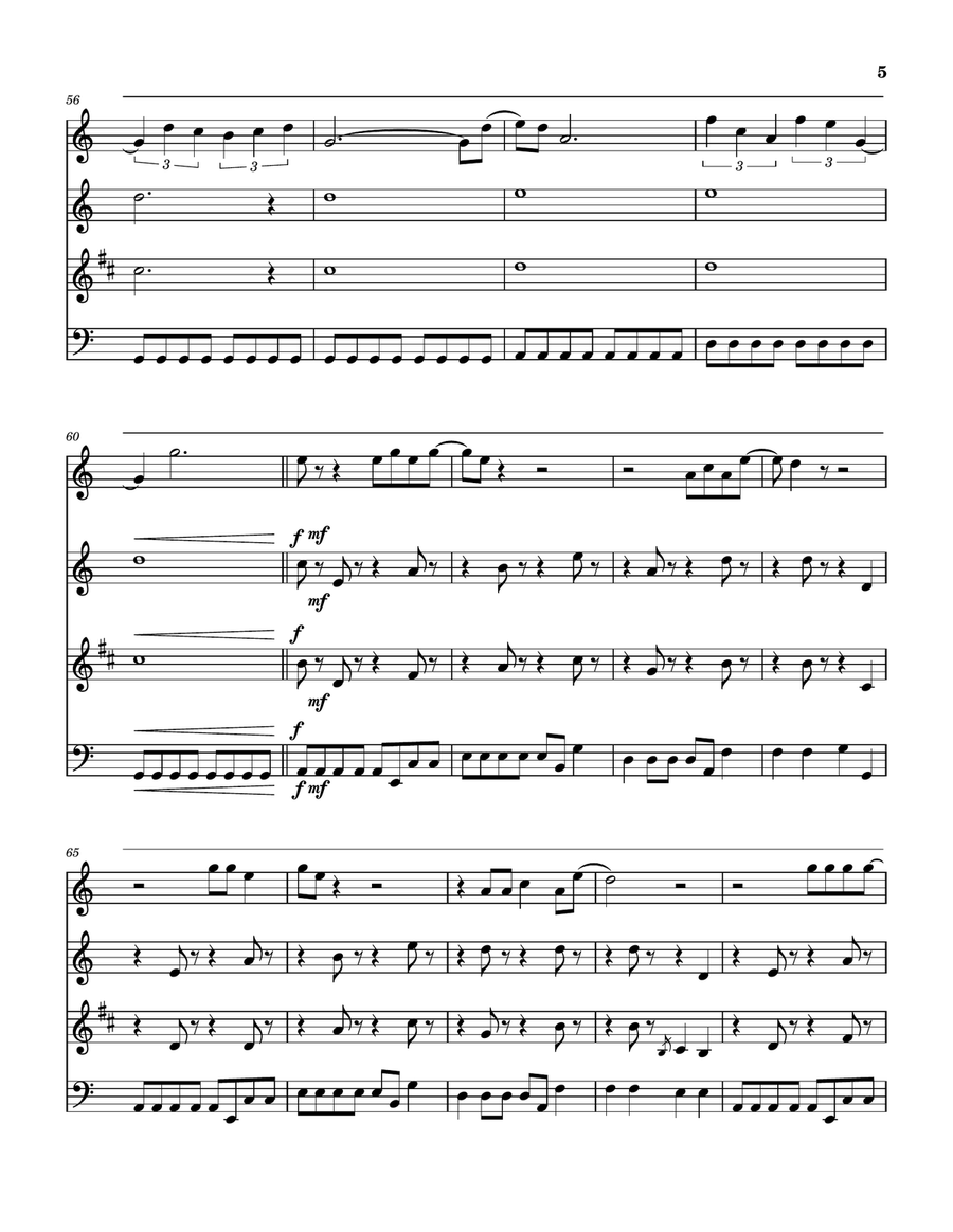 Burning For You Woodwind Quartet scores gallery preview page 6