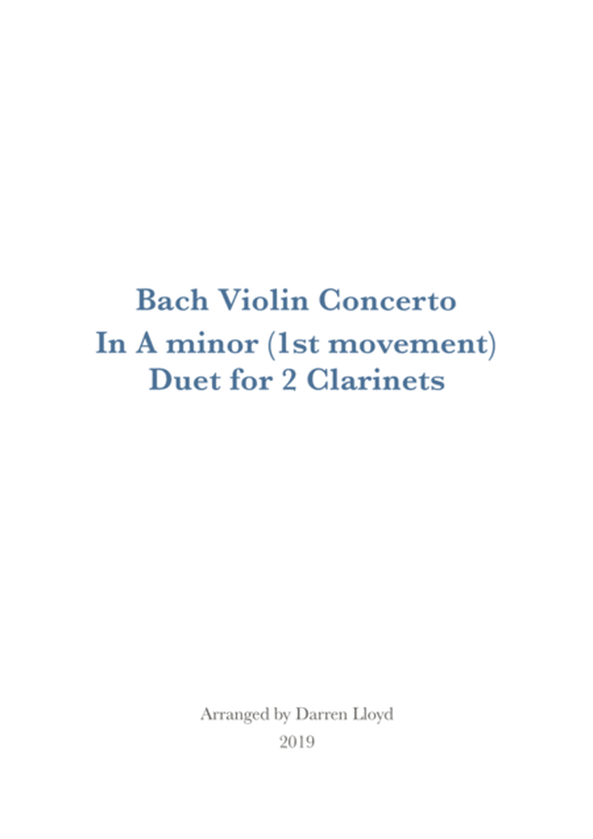Bach Violin concerto in A minor - Duet for 2 Clarinets image number null