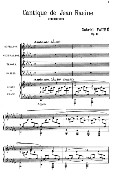 Fauré - Cantique de Jean Racine, Op.11 (Organ & choir)