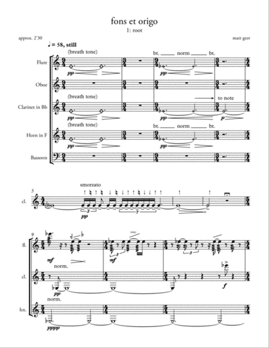 Fons et origo Woodwind Quintet scores gallery preview page 5