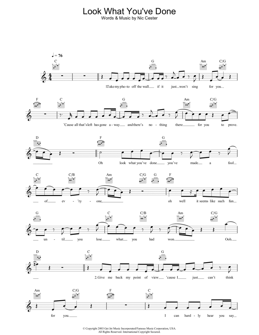 Look What You've Done Piano scores gallery preview page 1