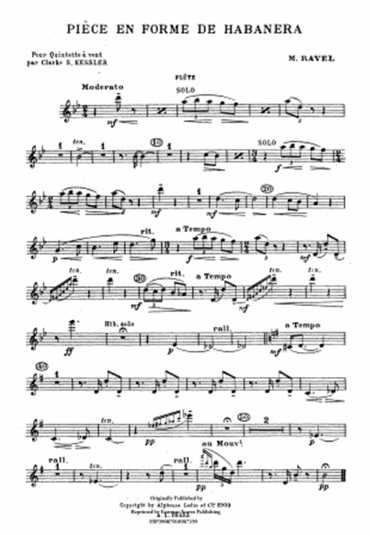 Piece en forme de habanera (Wind Quintet)
