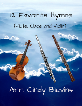 Book cover for 12 Favorite Hymns, for Flute, Oboe and Violin