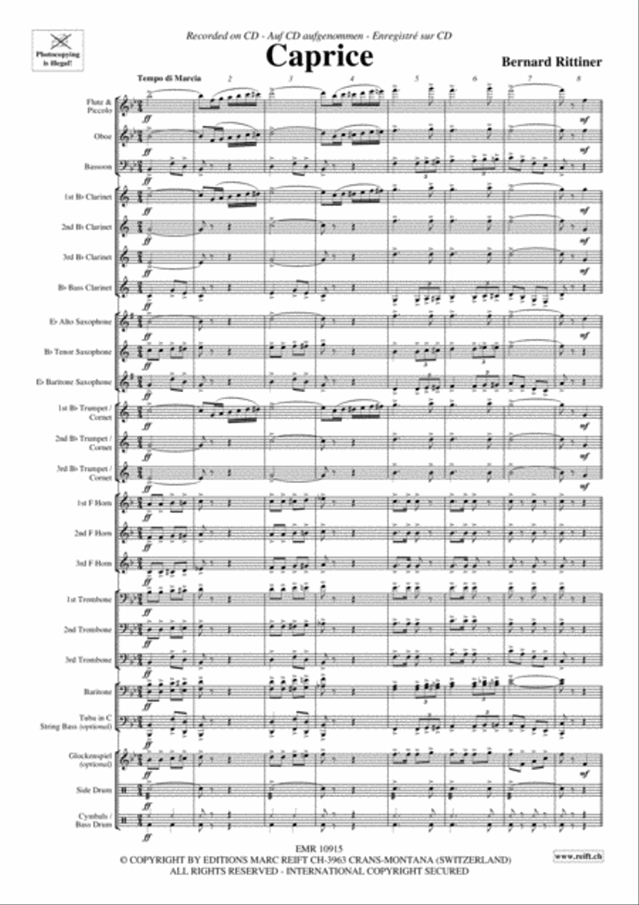 Caprice Caprice Concert Band scores gallery preview page 4