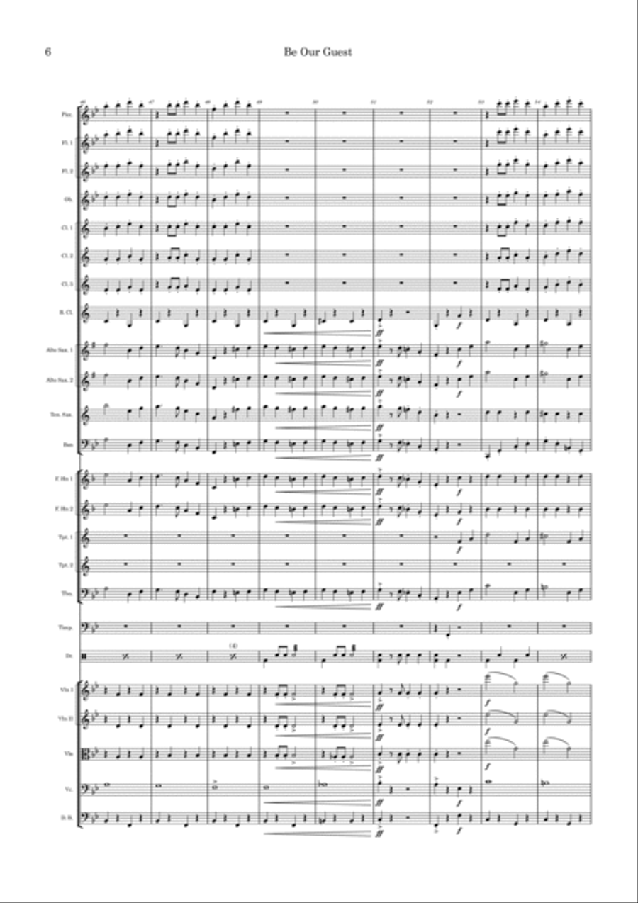 Be Our Guest Full Orchestra scores gallery preview page 6