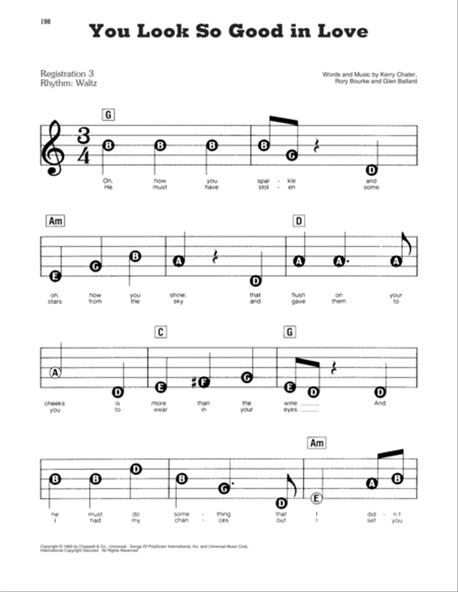 You Look So Good In Love Electronic Keyboard scores gallery preview page 1