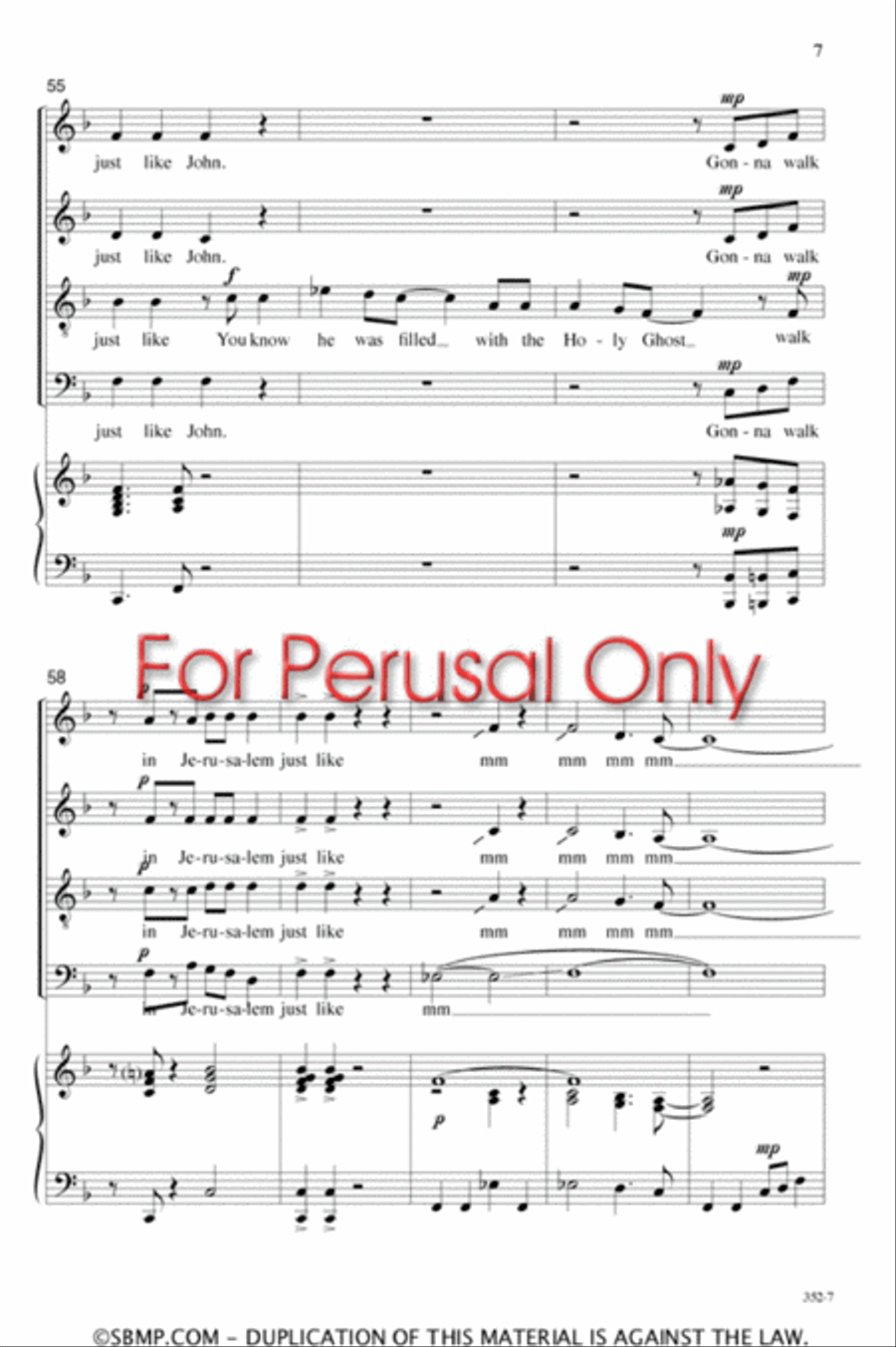 Walk in Jerusalem - SATB Octavo 4-Part scores gallery preview page 7