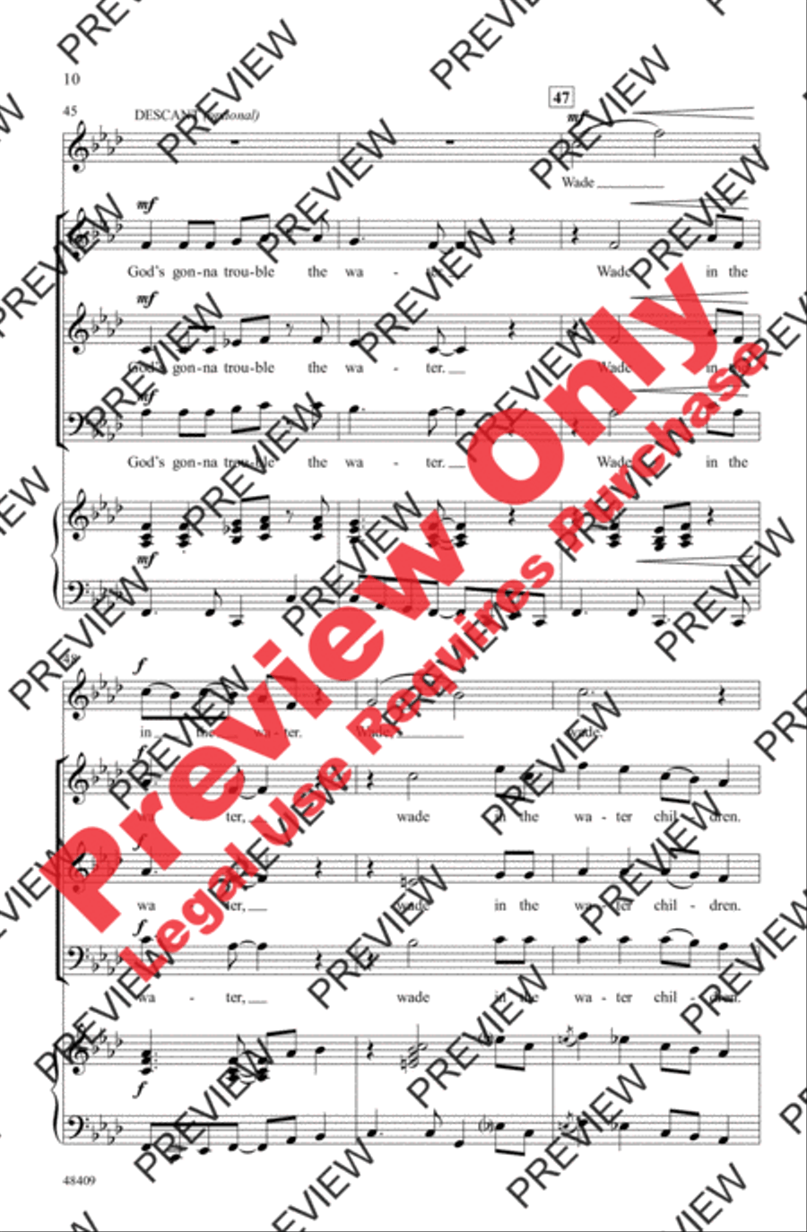 Wade in the Water 3-Part scores gallery preview page 10