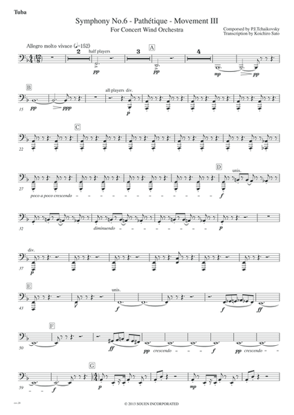 Symphony No.6 Pathetique Movement III [Parts] Tuba