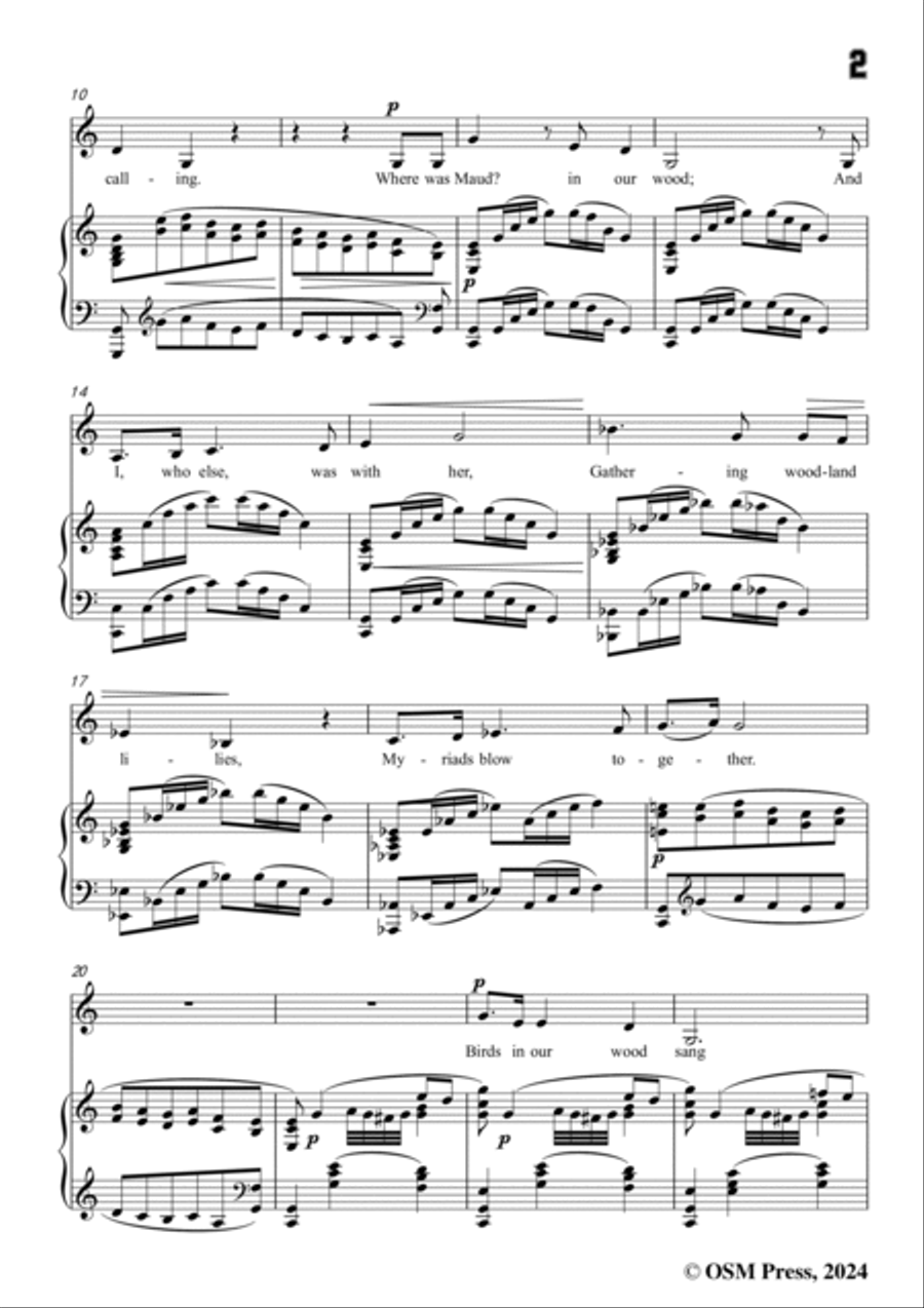 Somervell-Birds in the high hall Garden,in C Major Voice scores gallery preview page 3