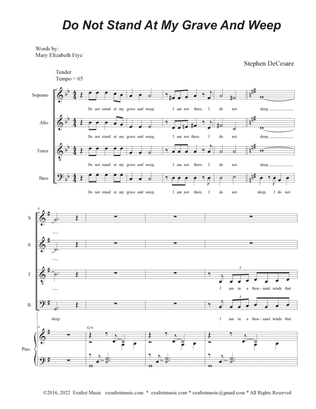 Do Not Stand At My Grave And Weep (Vocal Quartet - (SATB)