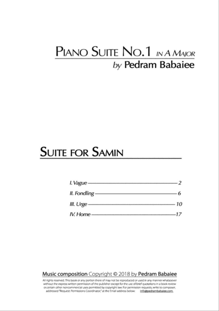 Suite for Samin Piano Solo scores gallery preview page 2
