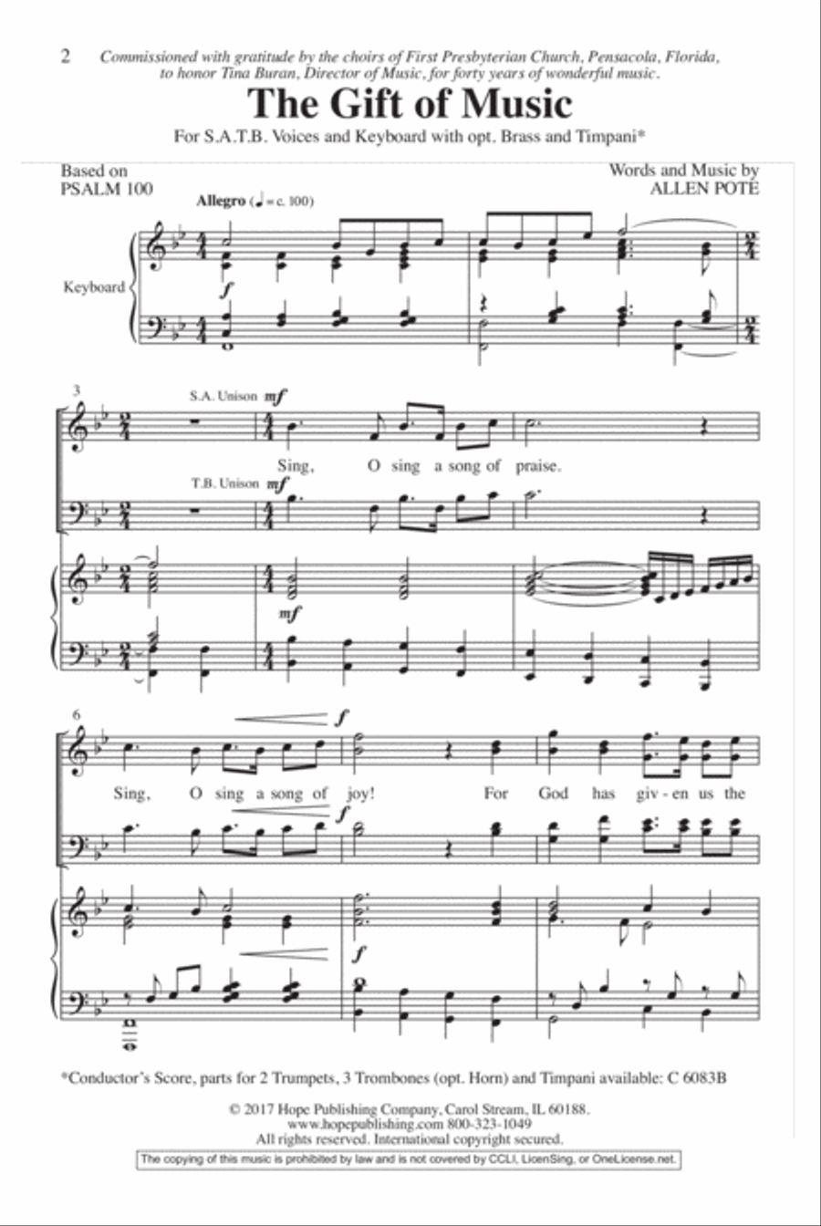 The Gift of Music 4-Part scores gallery preview page 2