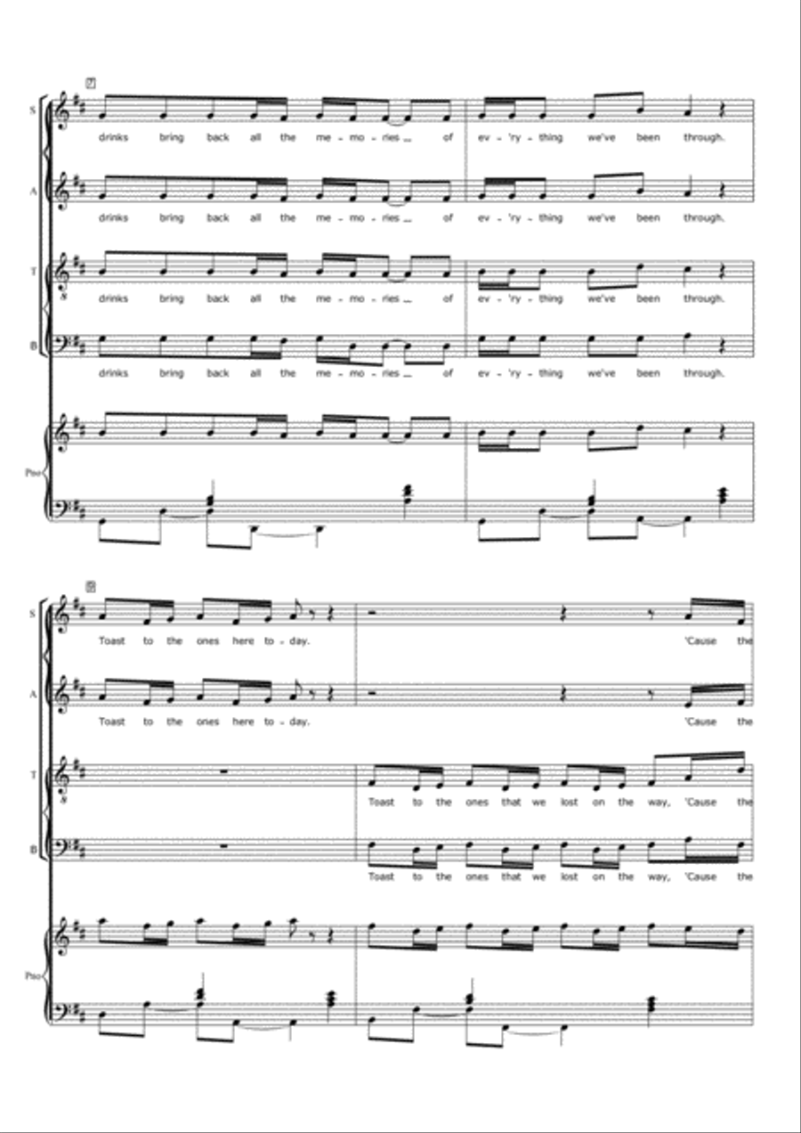 Memories 4-Part scores gallery preview page 2