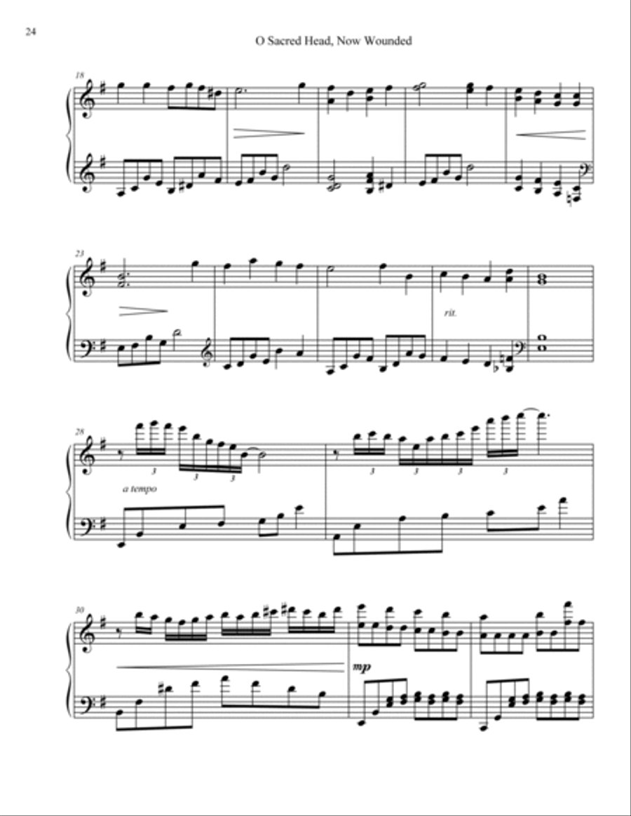 O Sacred Head, Now Wounded Piano Solo scores gallery preview page 3