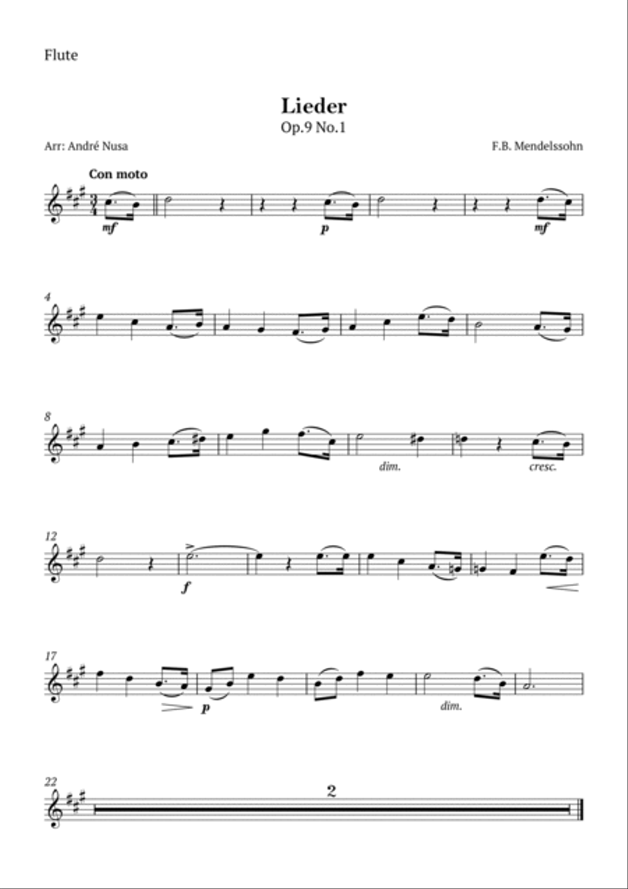 Lieder Op.9 No.1 Chamber Music scores gallery preview page 3