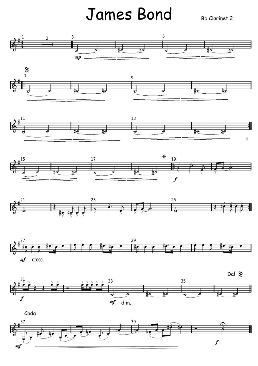James Bond Theme Woodwind Ensemble scores gallery preview page 2