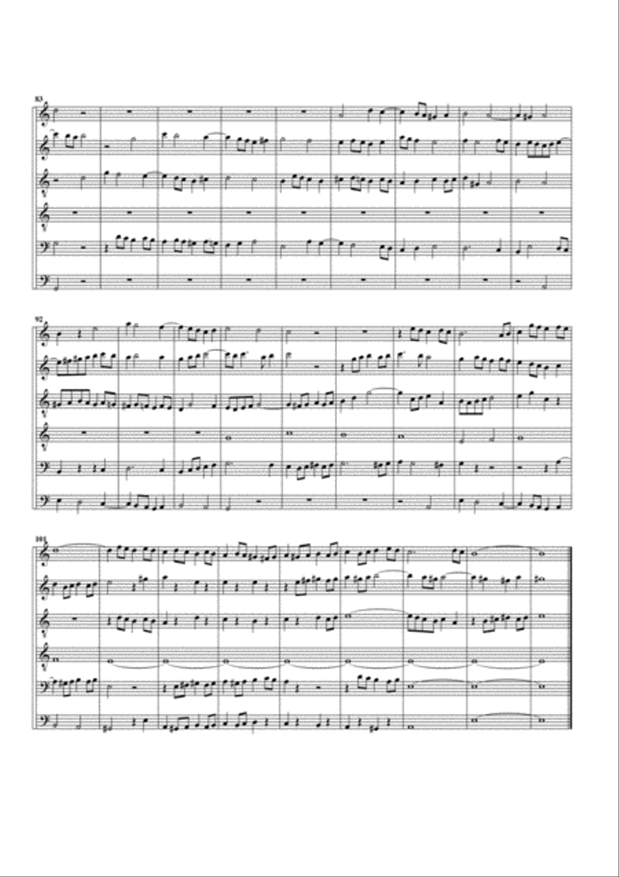 Aus der Tiefe Not schrei ich zu dir from Klavieruebung III, BWV 686 (arrangement for 6 recorders) Recorder scores gallery preview page 4