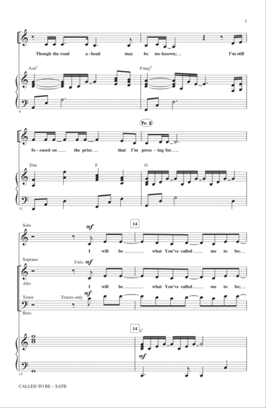 Called To Be Called To Be 4-Part scores gallery preview page 2