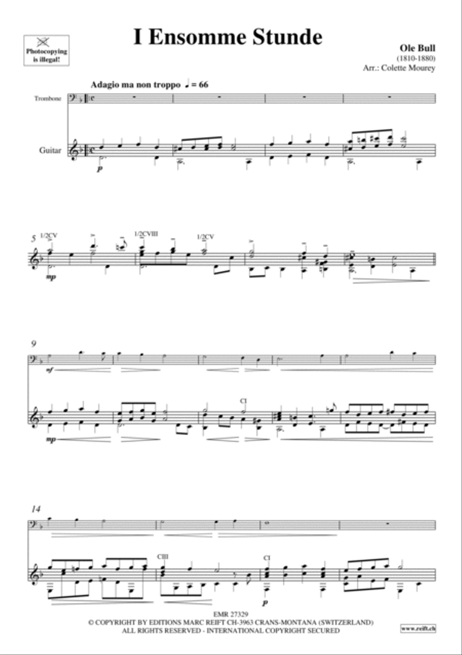 I Ensomme Stunde Trombone scores gallery preview page 4