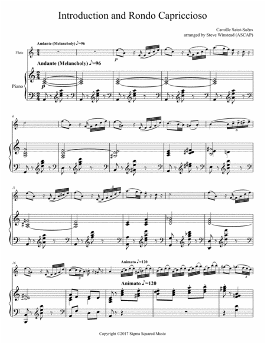 Introduction and Rondo Capriccioso for Flute and Piano Flute Solo scores gallery preview page 2