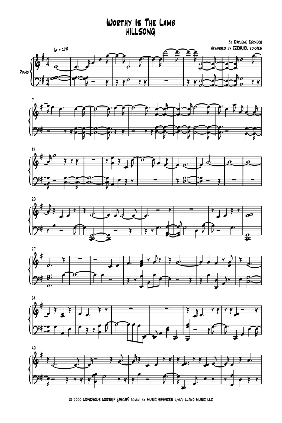 Worthy Is The Lamb Worthy Is The Lamb Piano Solo scores gallery preview page 1