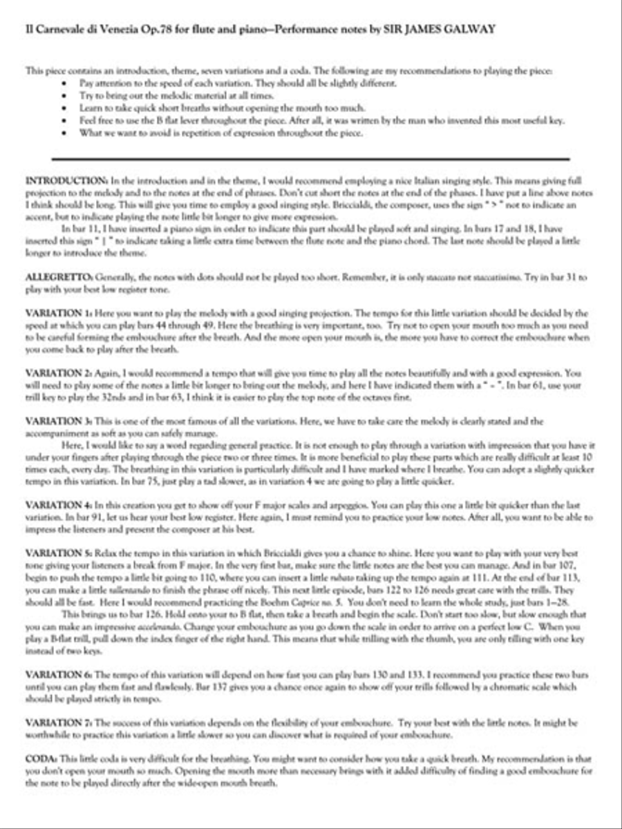 The Carnival of Venice Flute Solo scores gallery preview page 3