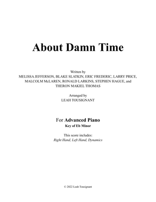 Book cover for About Damn Time